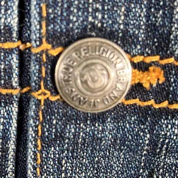 🔥🔥 True Religion Jacket Los Angeles CA TRBJ  Blue Jean Demin Women Sz XL - RAR - Picture 5 of 9